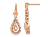 2/5 Carat (ctw) Diamond Drop Earrings in 14K Rose Pink Gold